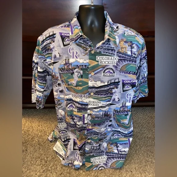 COLORADO ROCKIES HAWAIIAN SHIRT CLASSIC ROCKIES LEGACY REYN SPOONER SZ: XXL - Picture 1 of 6